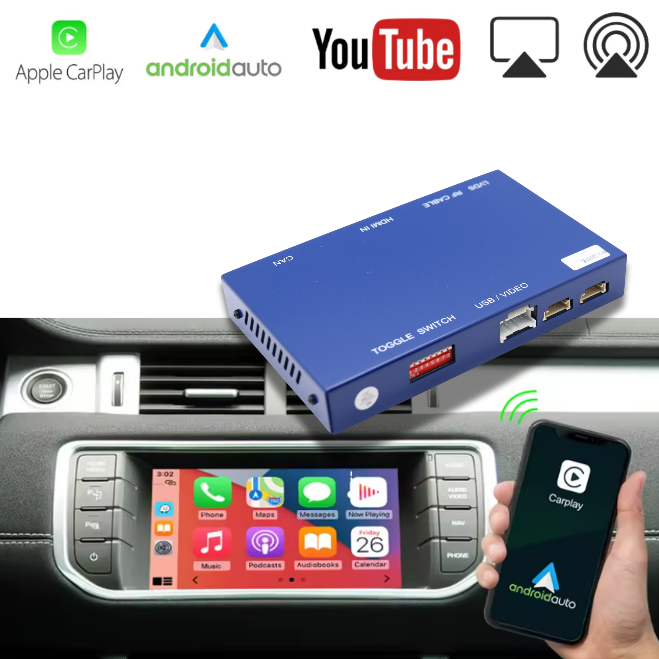 Rozwiązania do modernizacji CarPlay i Android Auto dla Land Rover / Range Rover / Jaguar