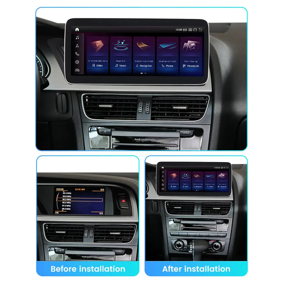 Audi A4 A5 B8 2007-2016 Android 13 Autoradio | Apple CarPlay | Android Auto | Bose - TechVoyage