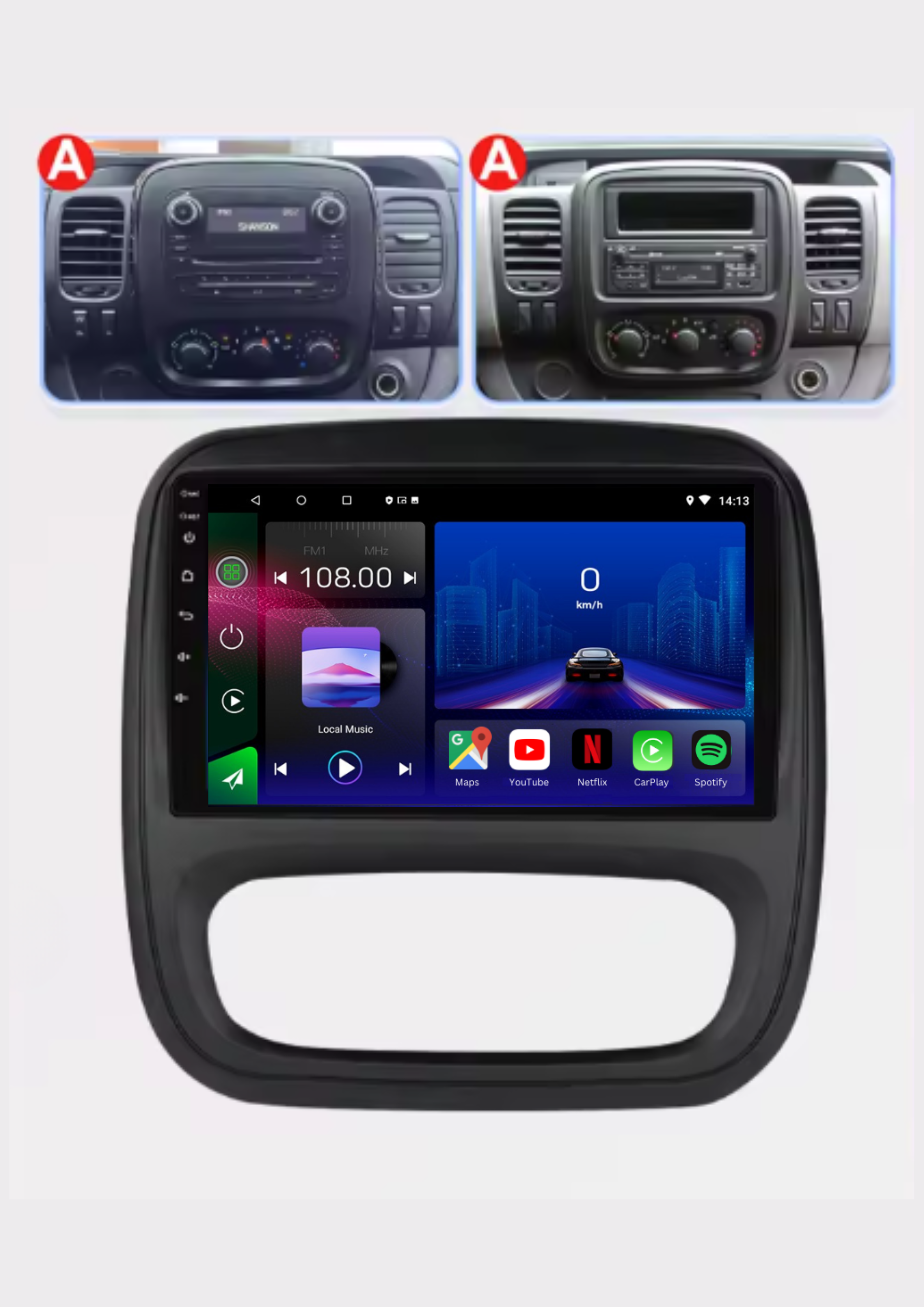 Opel Vivaro | Renault Traffic | 2014-2021 | Android 14 Autoradio | Apple CarPlay | Android Auto