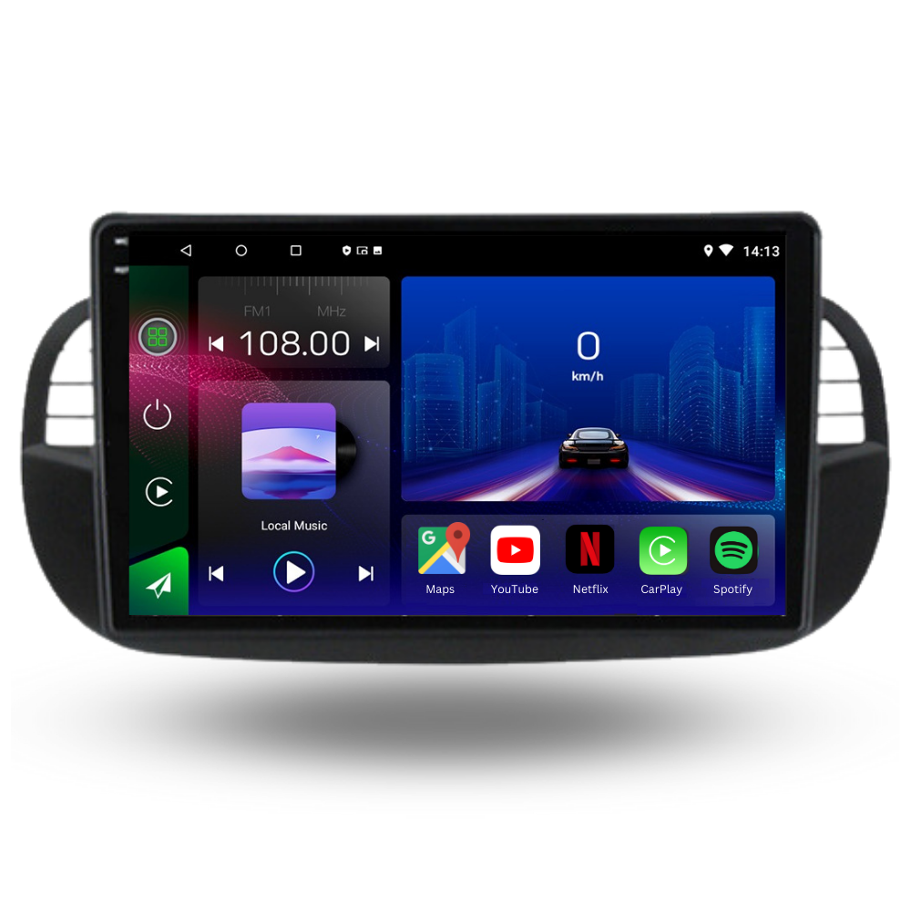 FIAT 500 | 2007-2015 | Android 13 Autoradio | Apple CarPlay | Android Auto - TechVoyage