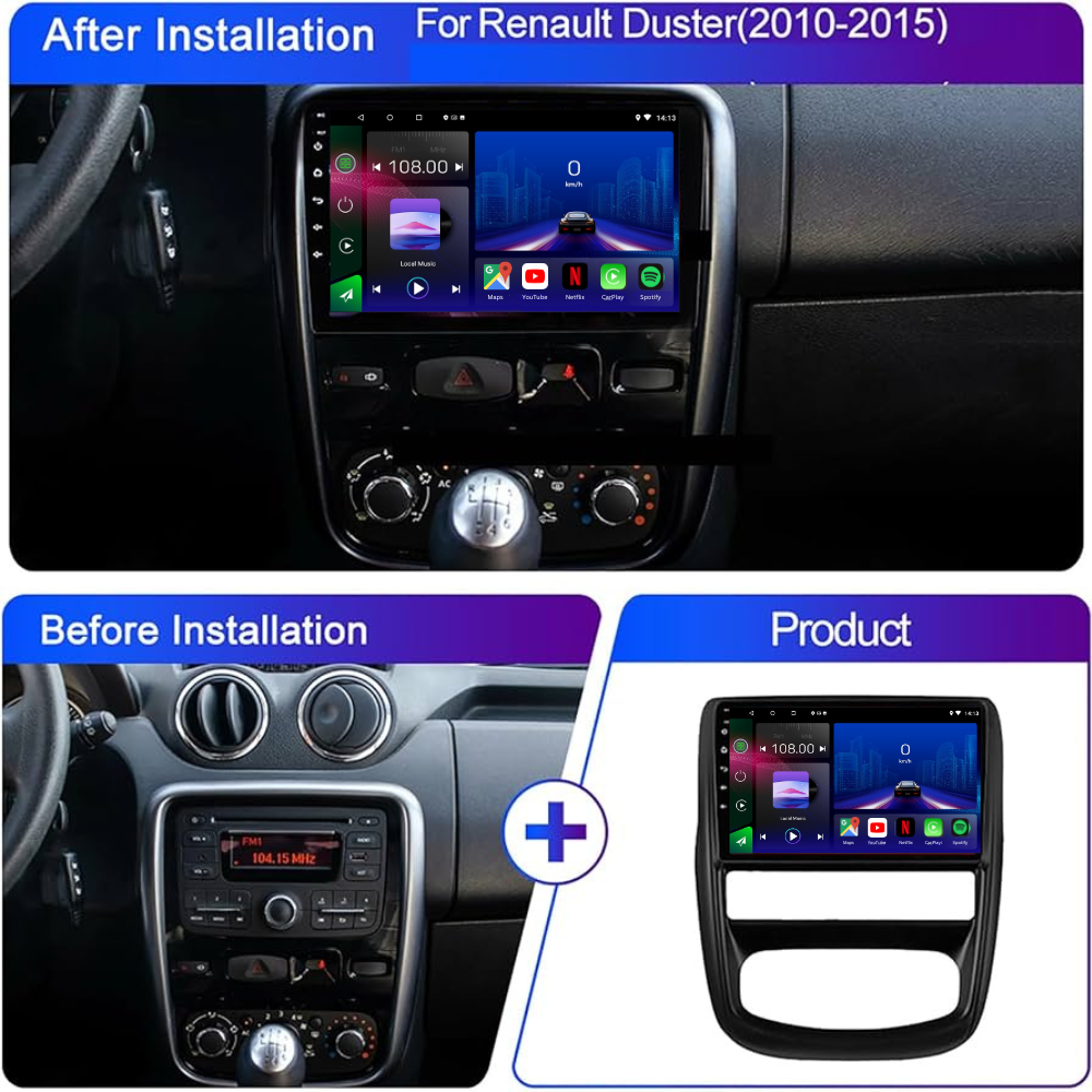 Dacia Duster | 2010-2015 | Android 13 Autoradio | Apple CarPlay | Android Auto - TechVoyage