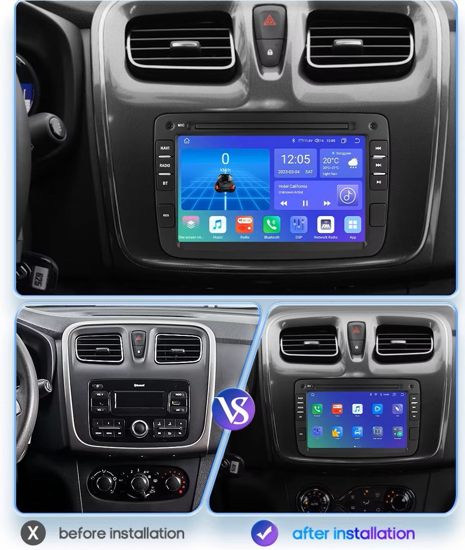 Dacia Universal | Android 13 Autoradio | Apple CarPlay | Android Auto - TechVoyage