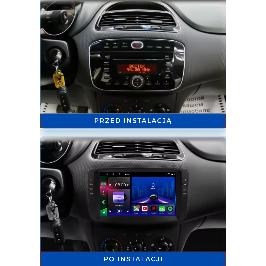 FIAT Linea | Punto Evo | 2010-2015 | Android 14 Autoradio | Apple CarPlay | Android Auto