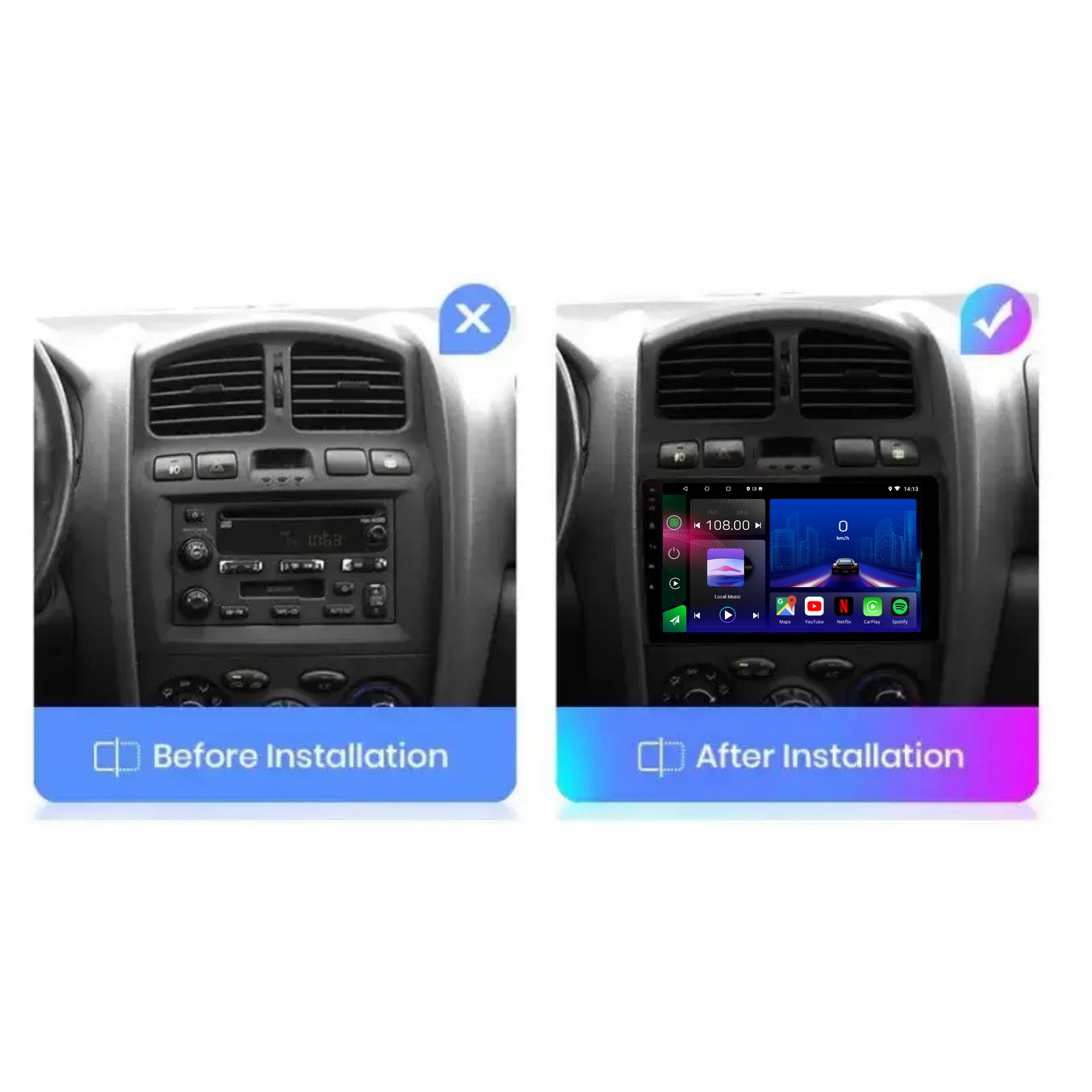 Hyundai Santa Fe 1| 2001-2006 | Android 13 Autoradio | Apple CarPlay | Android Auto - AutoMedia.at