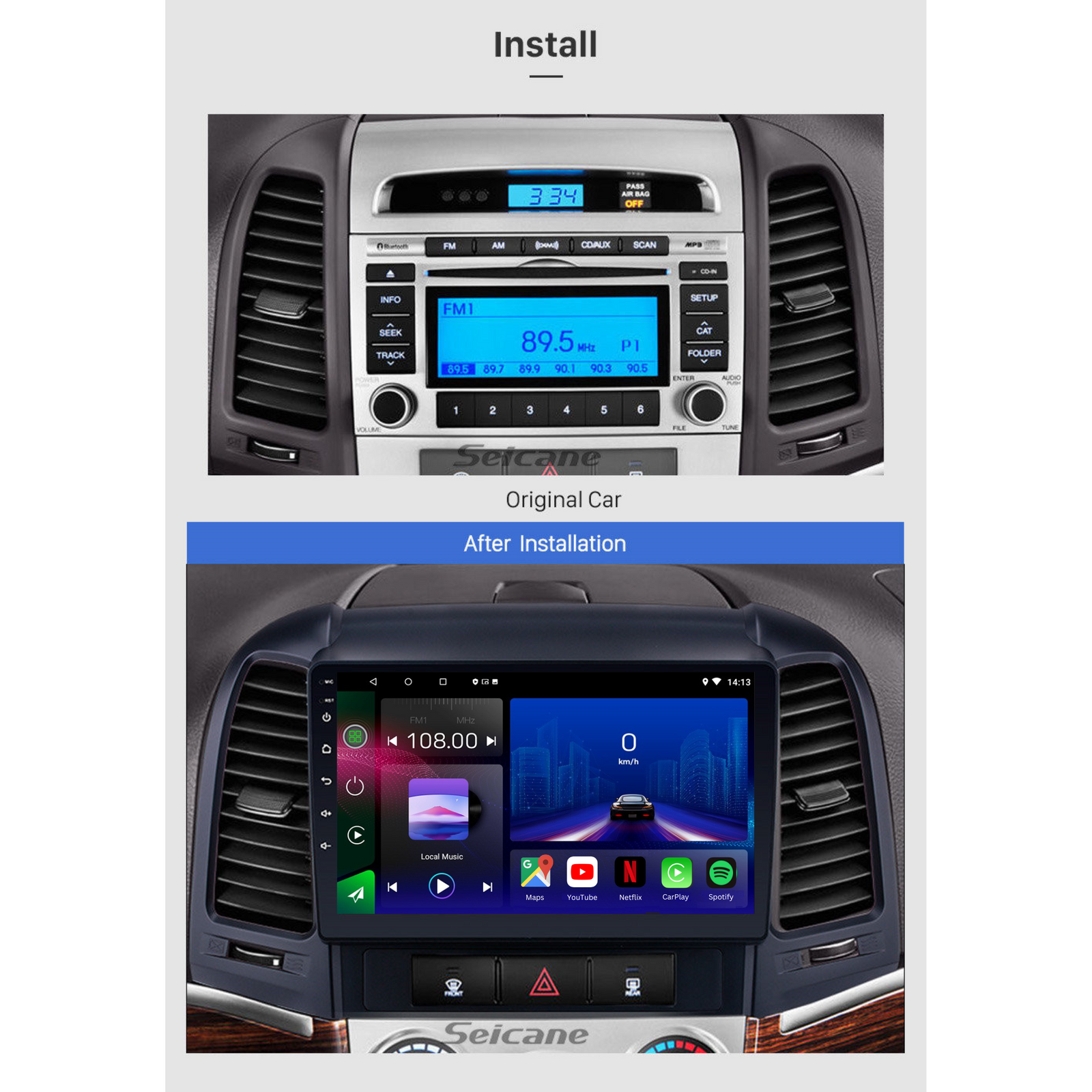 Hyundai Santa Fe 2 | 2007-2012 | Android 13 Autoradio | Apple CarPlay | Android Auto - AutoMedia.at