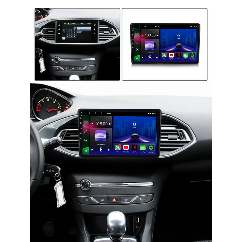Peugeot | 308 308 SW 308s T9 | 2013-2018| Android 13 Autoradio | Apple CarPlay | Android Auto - TechVoyage