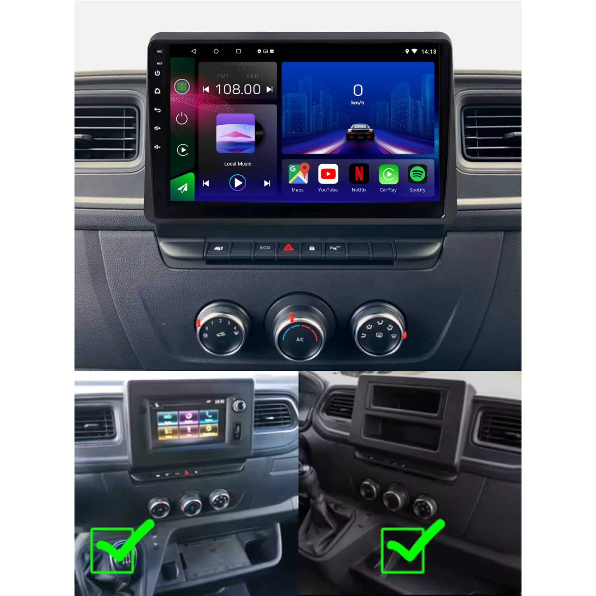 Renault Master | Opel Movano B | Nissan NV400 2019-2025 | Android 13 Autoradio | Apple CarPlay | Android Auto - TechVoyage