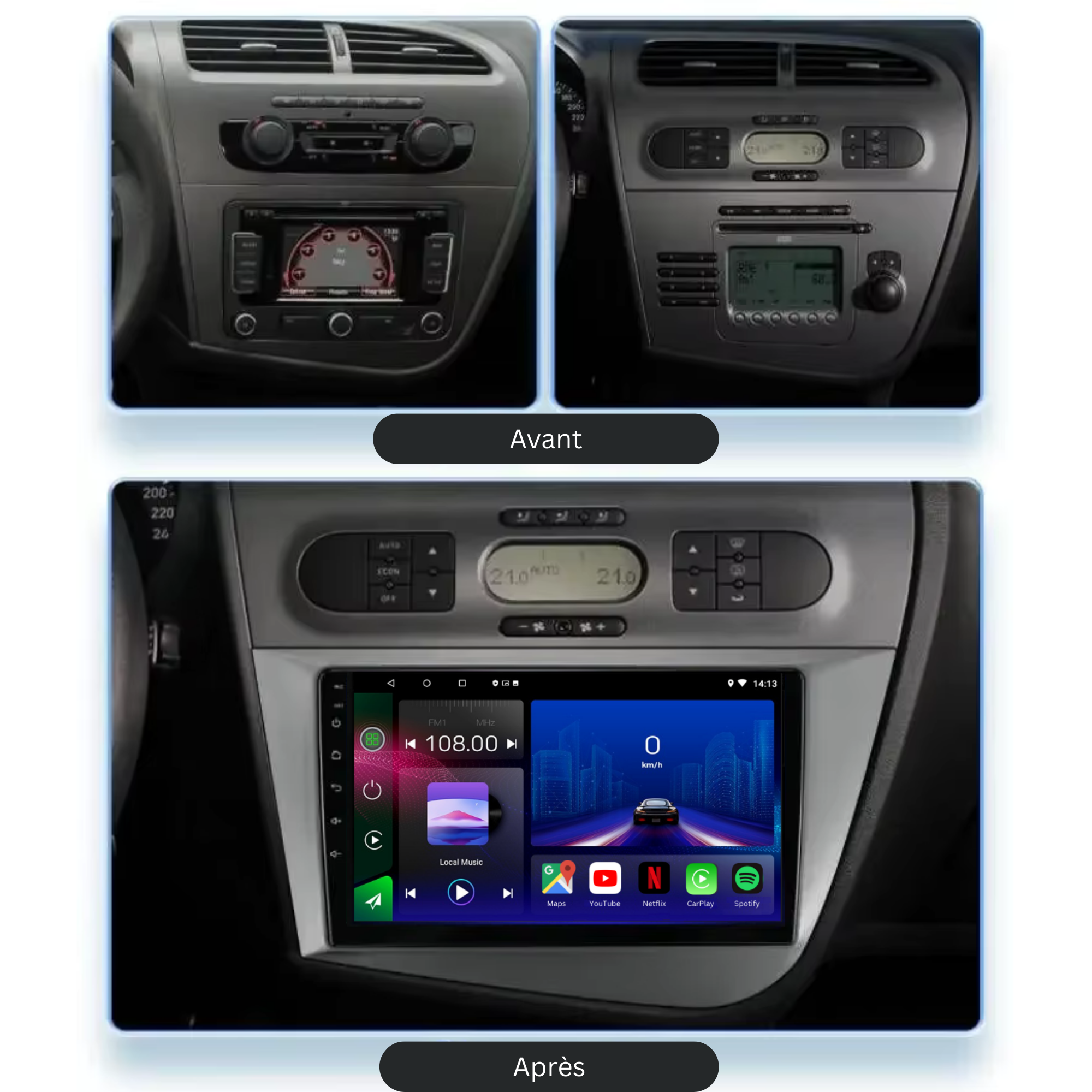 Seat Leon 2 MK2 | 2005-2012 | Android 13 Autoradio | Apple CarPlay | Android Auto - TechVoyage