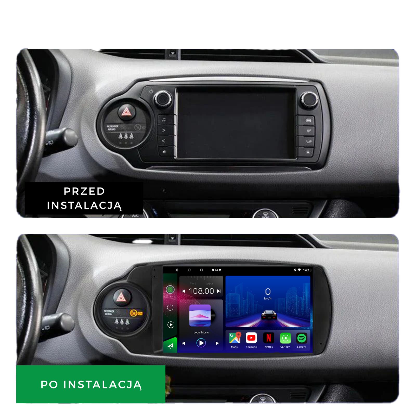 Toyota Yaris | 2012-2017  | Android 14 Autoradio | Apple CarPlay | Android Auto