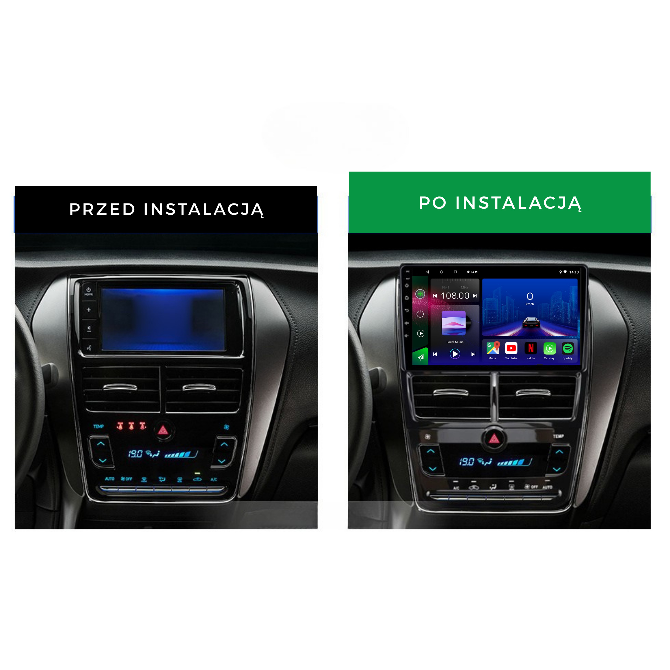 Toyota Yaris | 2018-2020  | Android 14 Autoradio | Apple CarPlay | Android Auto