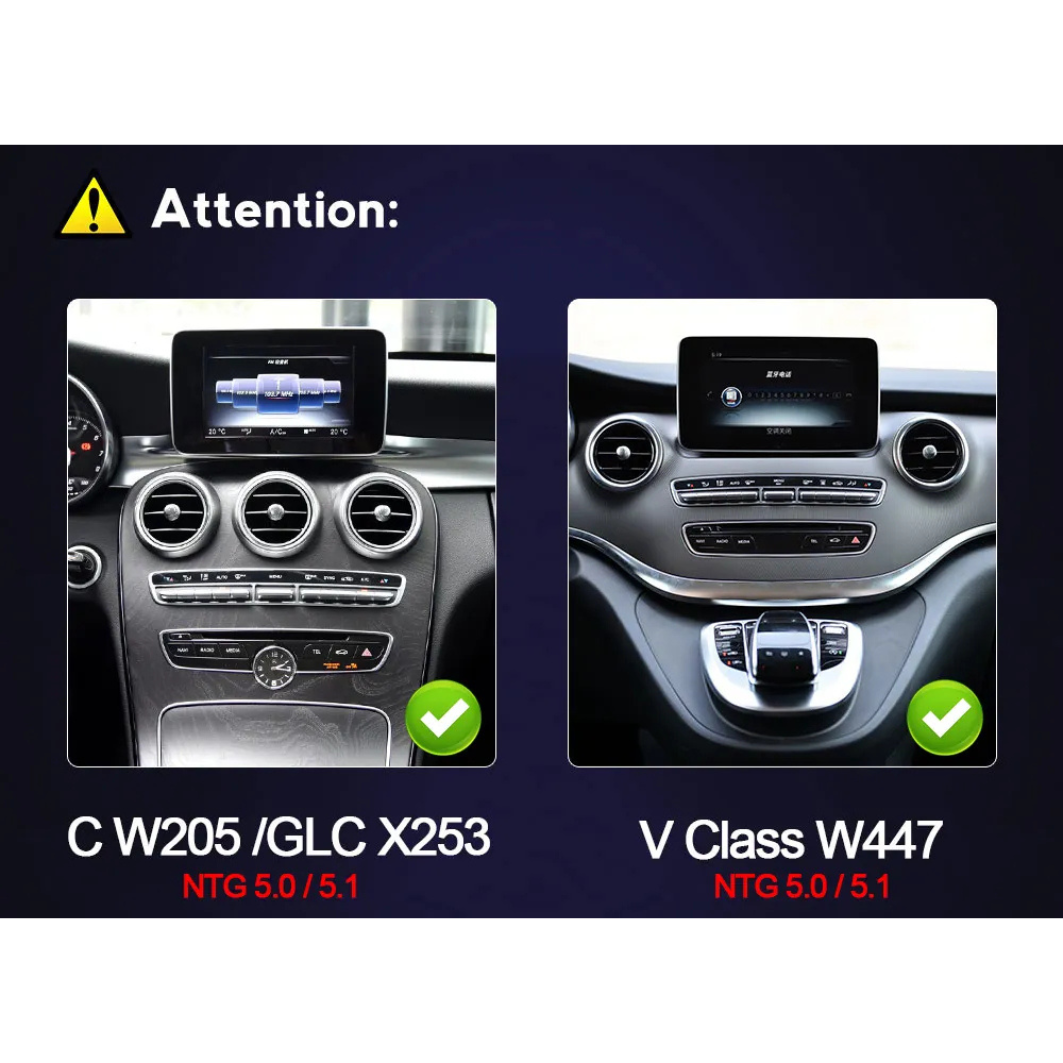 Mercedes C Class GLC V-Class Vito 2014-2019 W205 X253 W446 Android 13 Autoradio CarPlay & Android Auto - TechVoyage