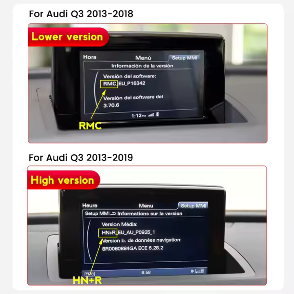 Audi Q3 RSQ3 2013-2019 Android 13 Autoradio CarPlay & Android Auto - TechVoyage