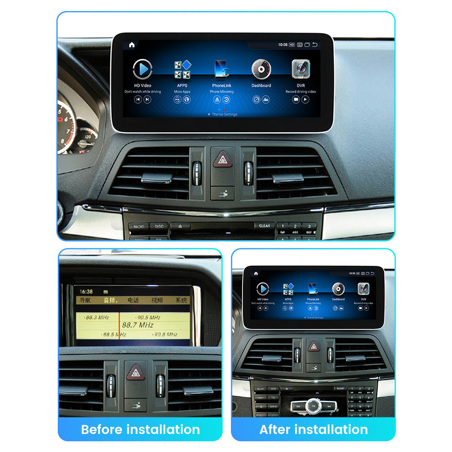 Mercedes E Class 2009-2017 W207 C207 A207 Android 13 Autoradio CarPlay & Android Auto Head Unit NTG 4.0 4.5 5.0 - TechVoyage