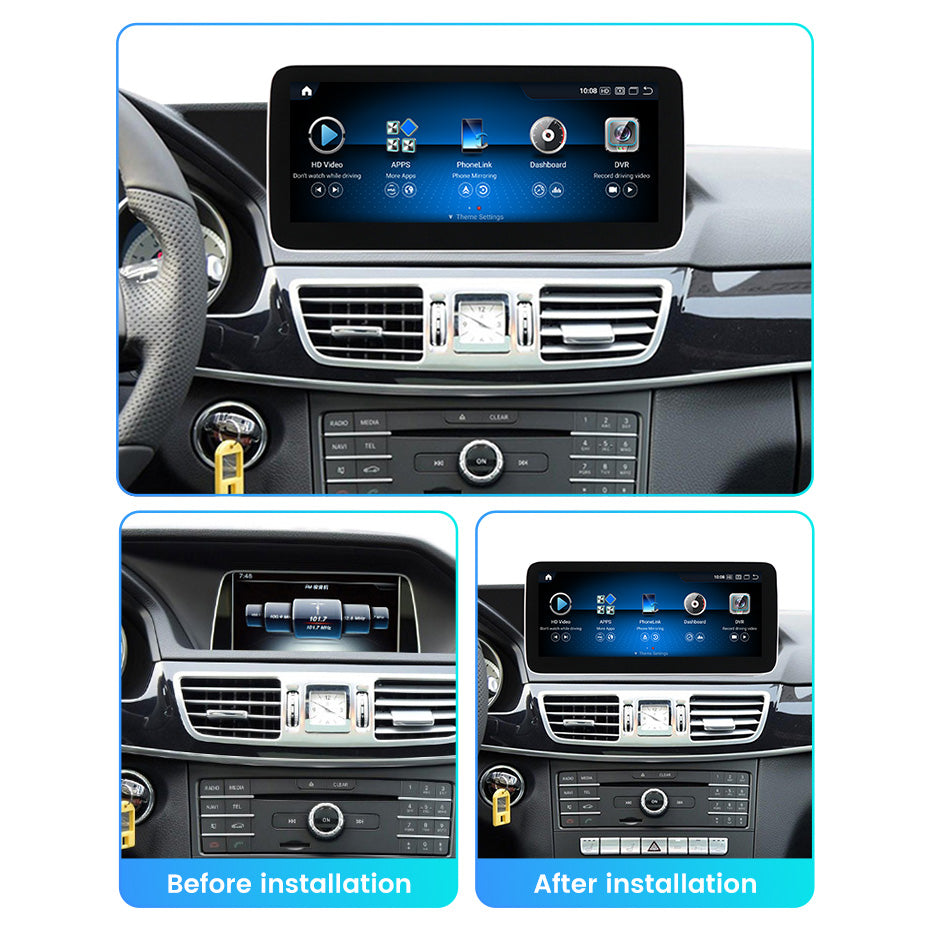 Mercedes E Class 2009-2016 W212 S212 Android 13 Autoradio CarPlay & Android Auto NTG 4.0 4.5 5.0 - TechVoyage