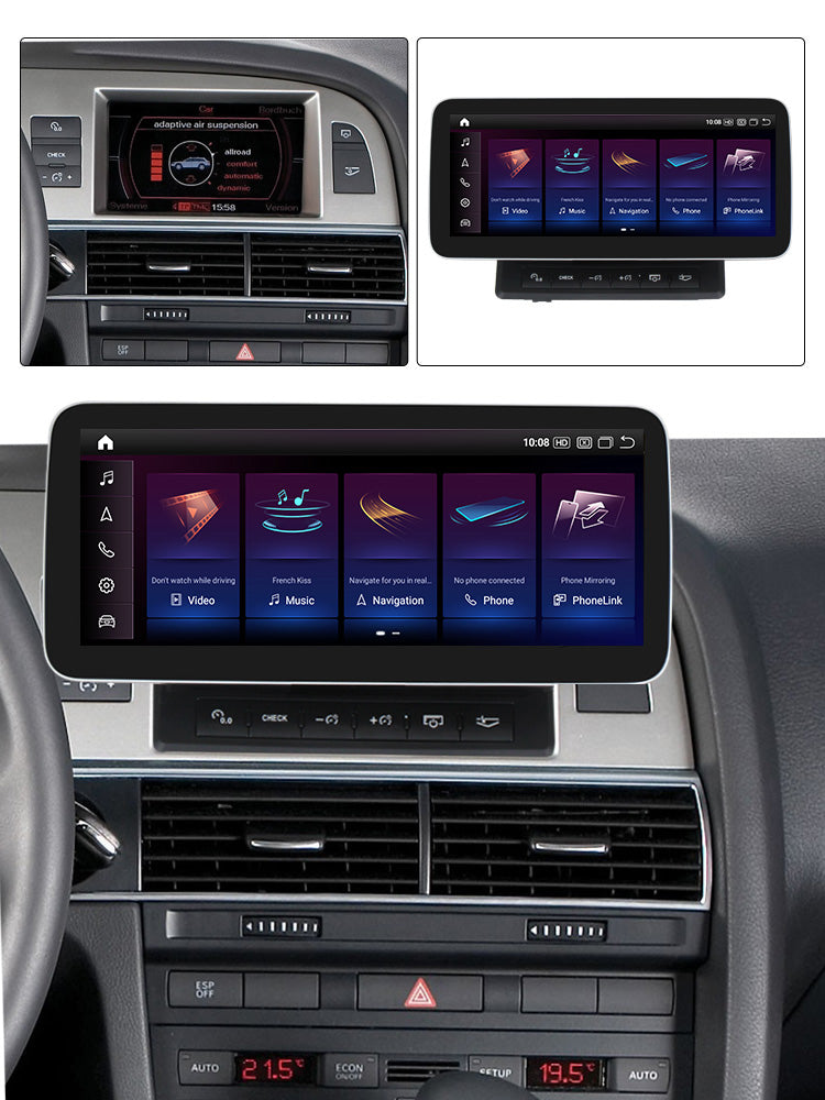 Audi A6 C6 2005-2011 Android 13 Autoradio CarPlay & Android Auto S RS - TechVoyage