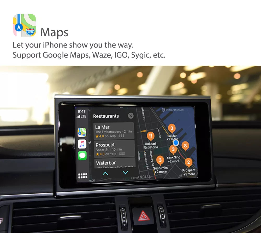 Apple CarPlay sans fil | Rétrofit pour Audi | Android Auto | Décodeur | Intégration - TechVoyage